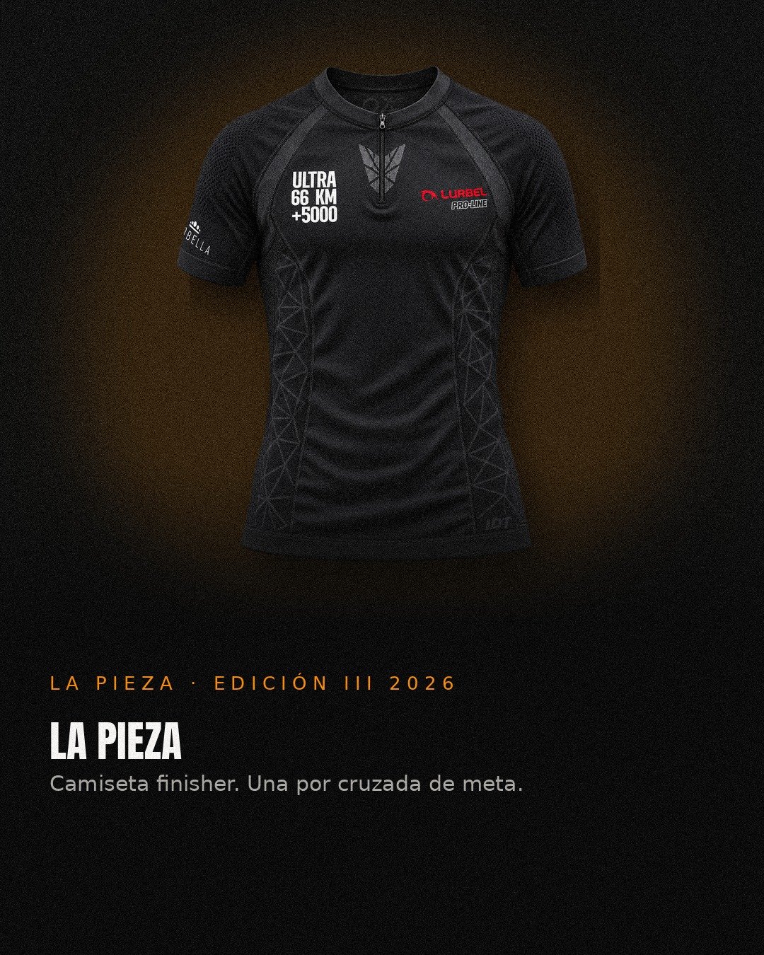 Camiseta finisher negra, frontal, edición III