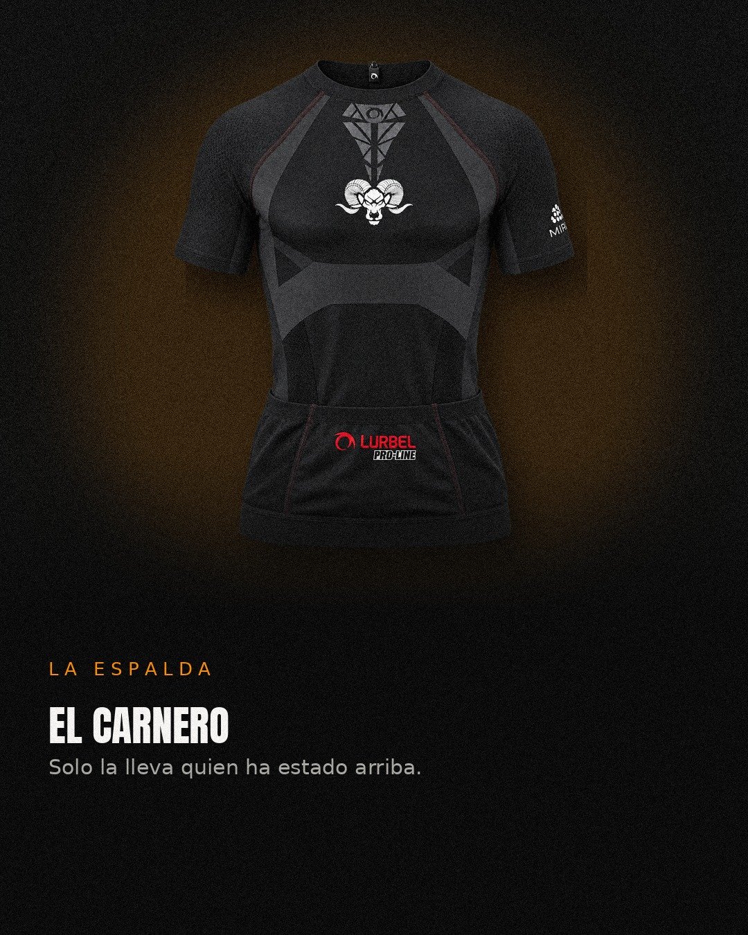 Camiseta finisher negra, espalda con el carnero, edición III