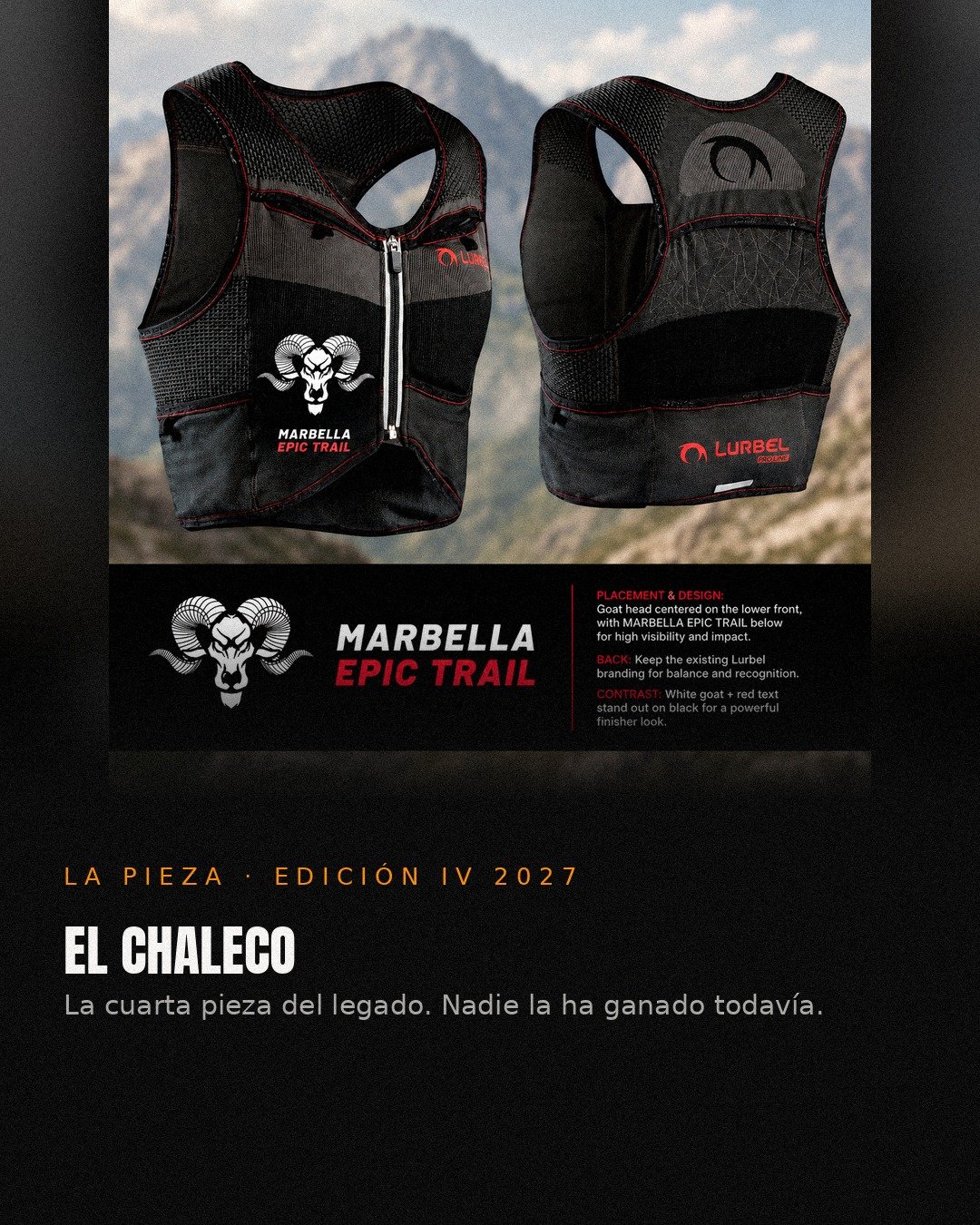 Chaleco finisher de la edición IV, frontal y espalda